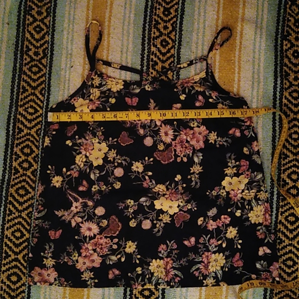 Les Amis Butterfly & Floral Print Top